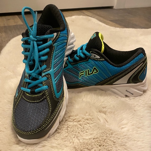 NWOB FILA Fresh Women’s Cool Max DLS Foam Teal/Lime/Black Running Shoes size 10 - Picture 3 of 8